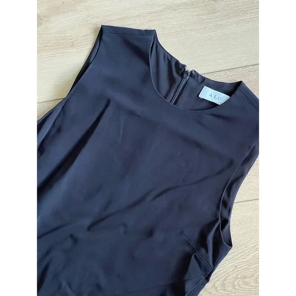 A.L.C. Sleeveless Ruffle‎ Front Dress Designer Mini Black - Picture 5 of 6